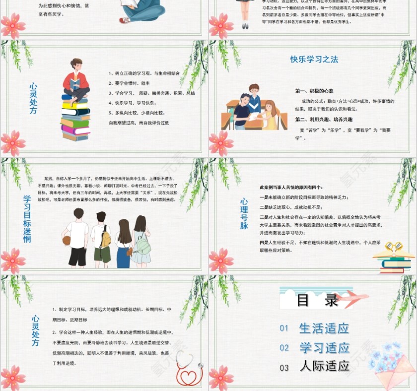 高中新生开学心理适应调整课程开学心里疏导PPT模板第3张