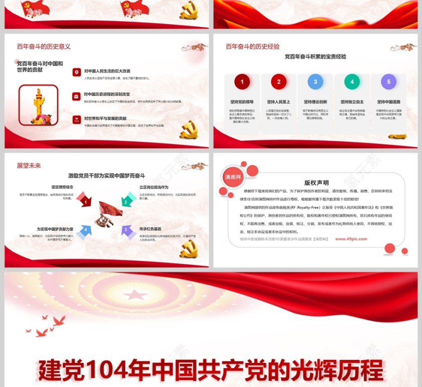 2025建党104年中国共产党的光辉历程党课学习ppt第4张