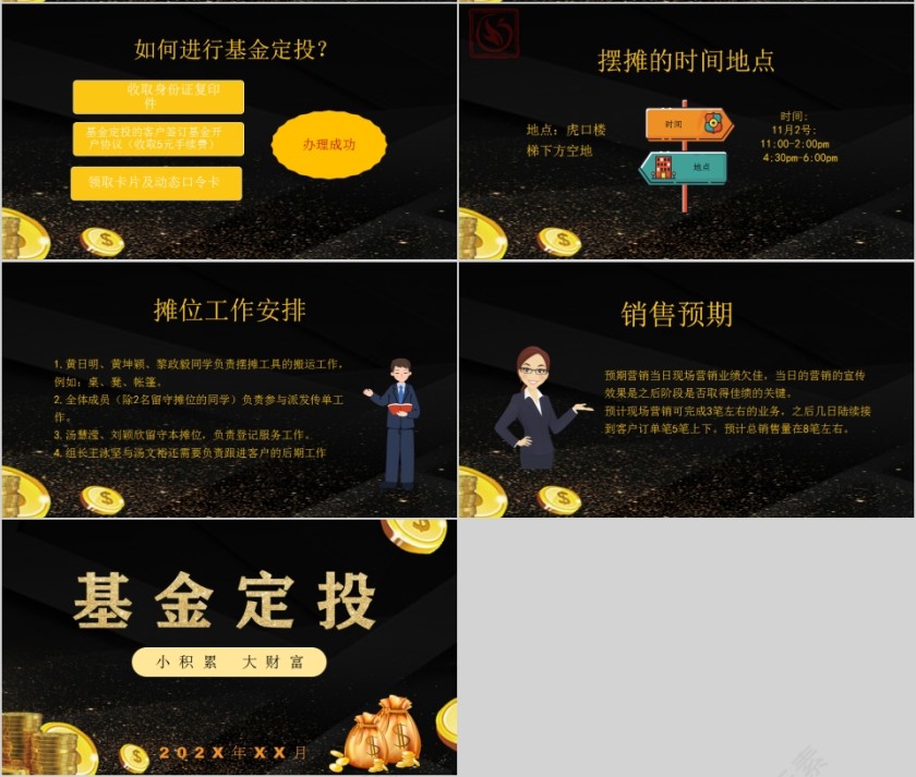 黑色商务大气基金定投PPT模板第4张
