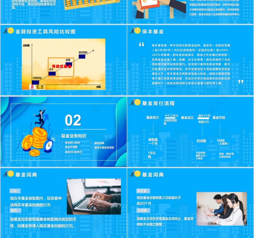 蓝色简约基金基础讲解PPT第3张