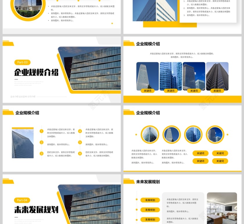 黄色简约风企业宣传介绍报告PPT模板第3张