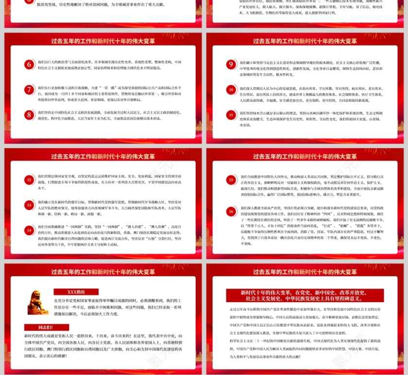 红色党政风深入学习贯彻党的二十大报告全文PPT模板第4张