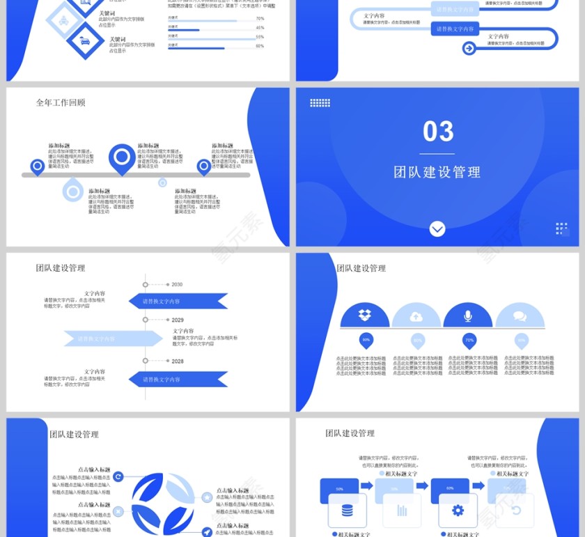 蓝色商务营销经理年终汇报PPT模版第3张