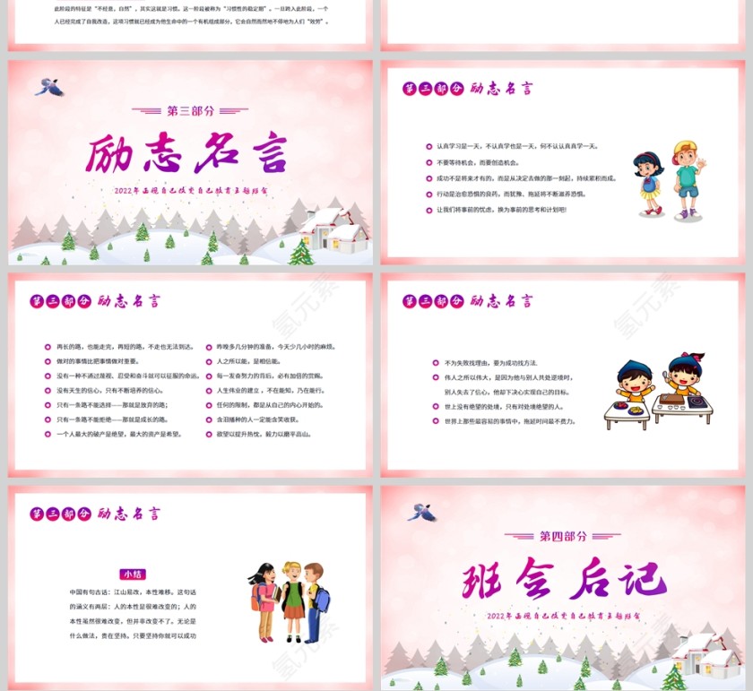卡通正视自己改变自己励志教育主题班会PPT模板第4张