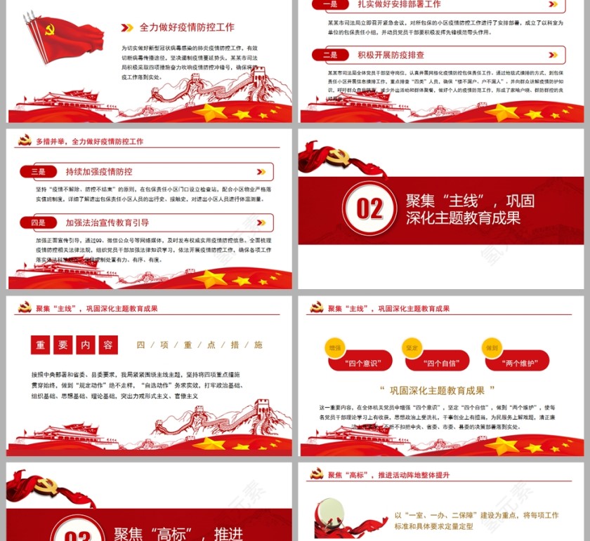 2022年党建党政年终工作汇报总结PPT模板第2张