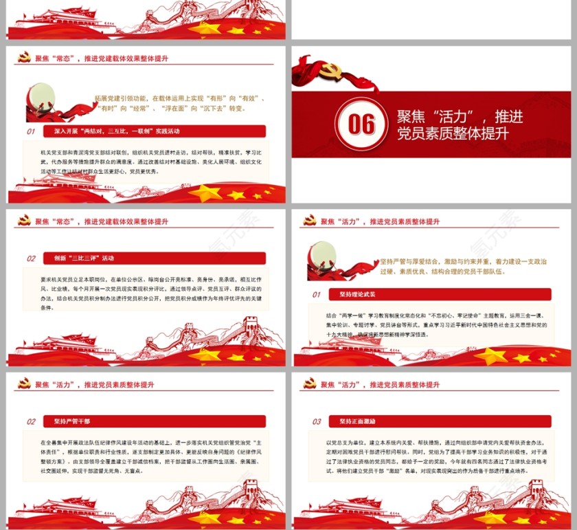 2022年党建党政年终工作汇报总结PPT模板第4张