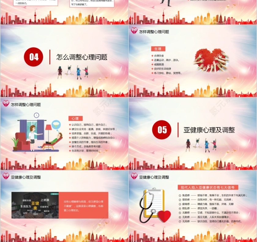 简约清新大学生心理健康PPT模板第3张