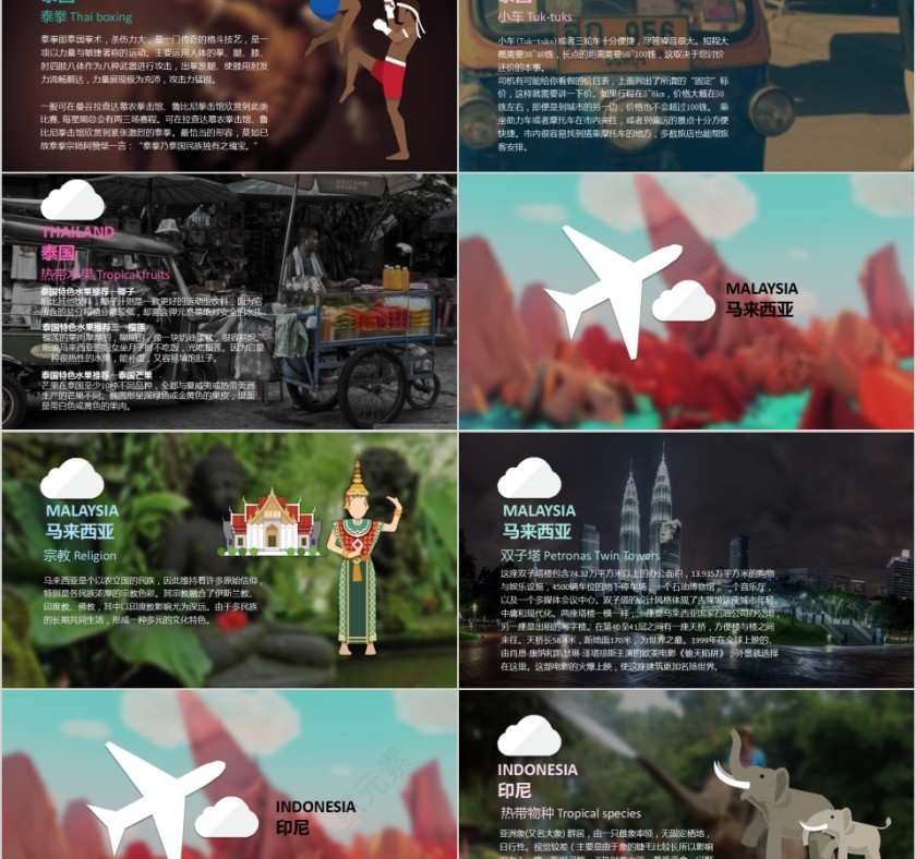 世界那么大而我只去过东南亚海外旅游PPT模板第2张