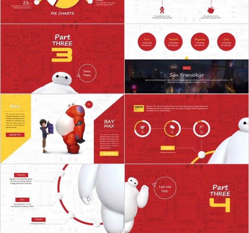 Hello. I am Baymax主体电影PPT模板第3张