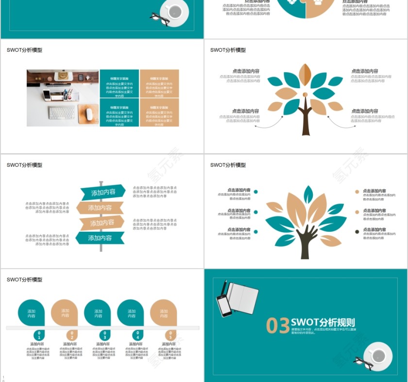 商务SWOT分析动态PPT模板第3张