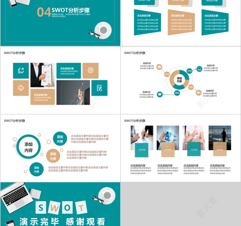 商务SWOT分析动态PPT模板第5张
