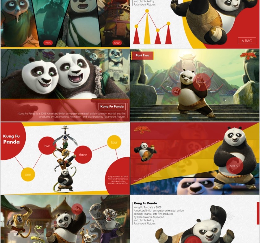 功夫熊猫3主体电影PPT模板第2张