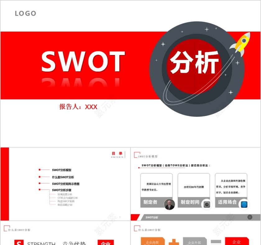 商务公司SWOT分析模板第1张