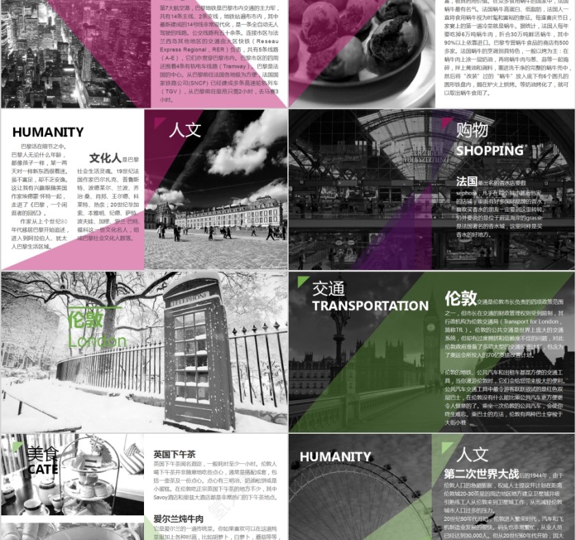 Different Europe海外旅游PPT模板第2张