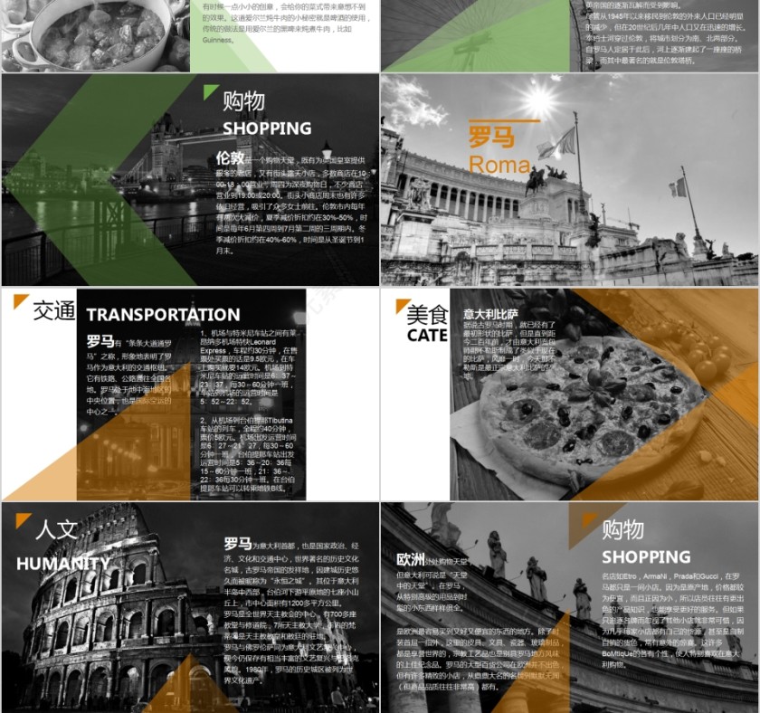 Different Europe海外旅游PPT模板第3张