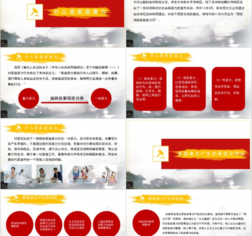 简约对家庭暴力说“不”国际消除家庭暴力日PPT第2张