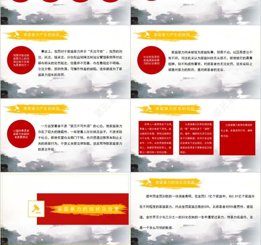 简约对家庭暴力说“不”国际消除家庭暴力日PPT第3张