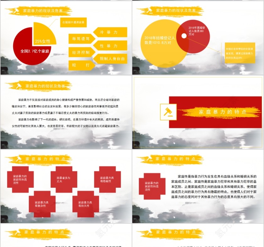 简约对家庭暴力说“不”国际消除家庭暴力日PPT第4张