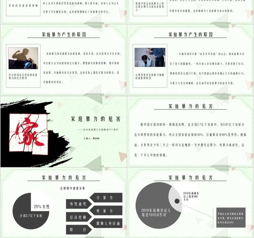 国际消除对妇女的暴力日反对家庭暴力主题教育PPT课件第3张