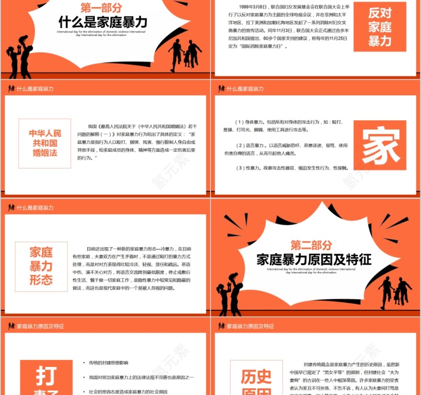 简约商务对家庭暴力说“不”国际消除家庭暴力日PPT第2张
