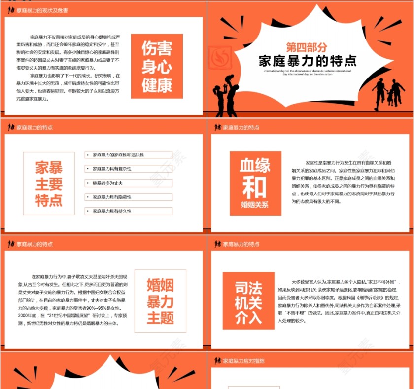 简约商务对家庭暴力说“不”国际消除家庭暴力日PPT第4张