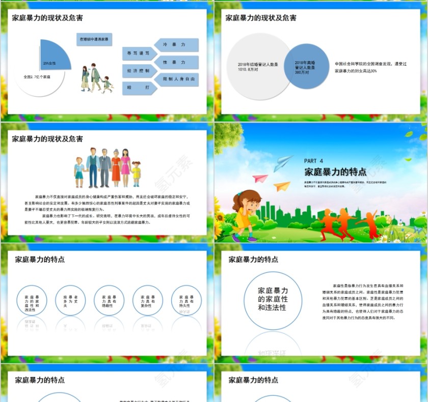 不要让幸福毁于家暴国际消除家暴日PPT模板第4张