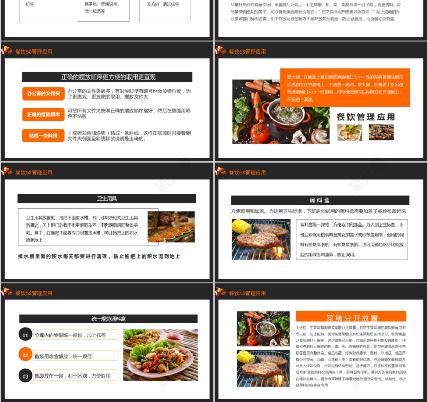 商务简约餐饮厨房5S管理PPT模板第3张