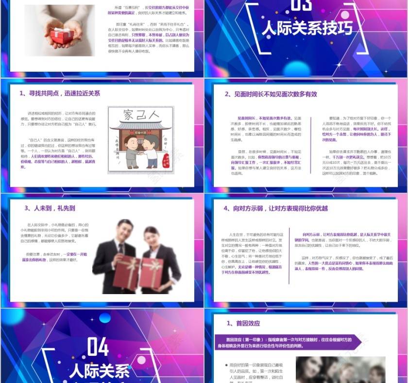 蓝色简约人际关系培训PPT第5张