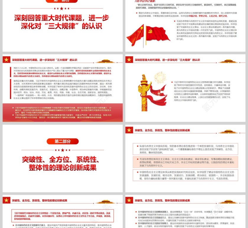 红色党政风新时代马克思主义中国化新的飞跃PPT模板第2张