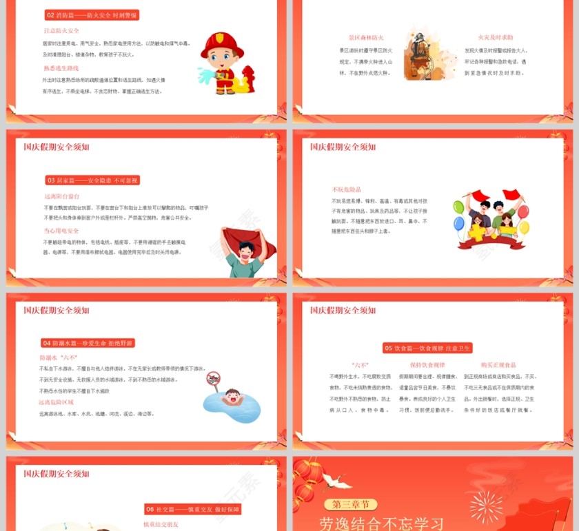 中小学生国庆假期安全教育课件PPT模板第2张