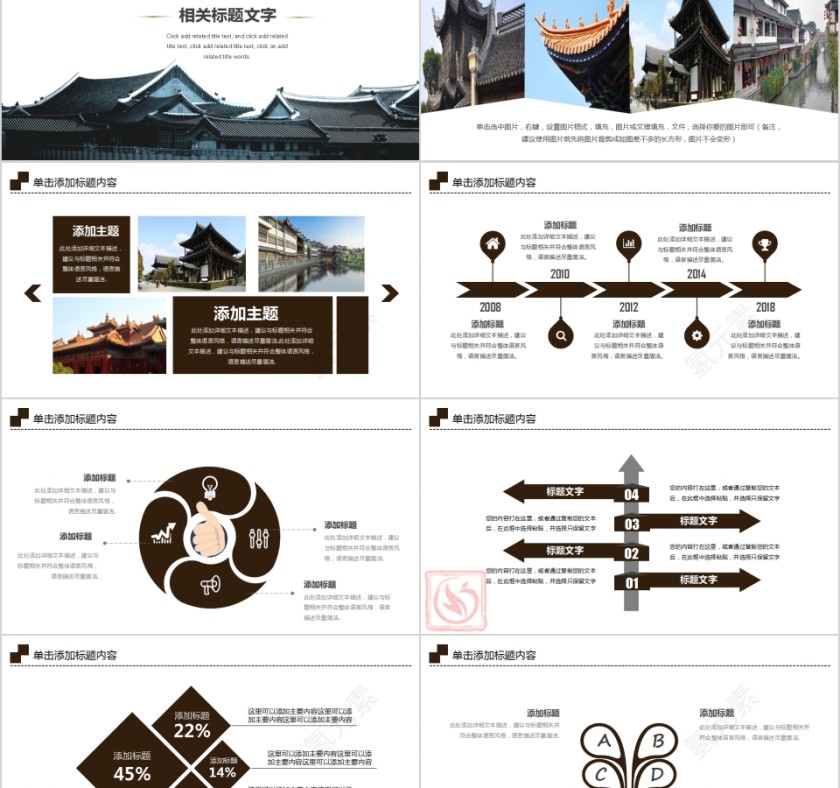 中国风中式庭院总结汇报PPT模板第5张
