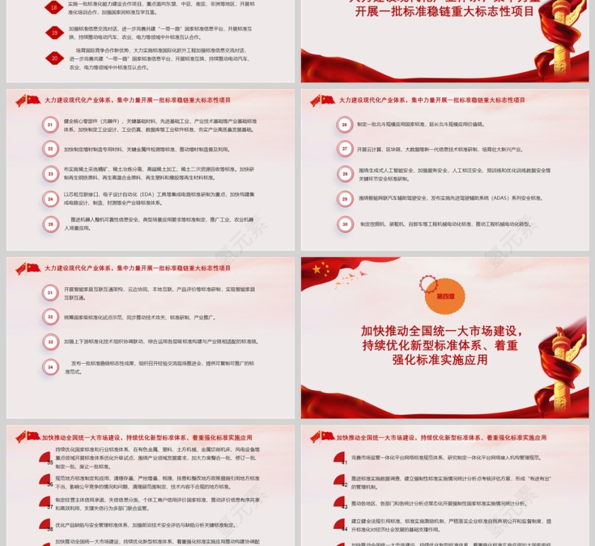红色党政风2024年全国标准化工作要点PPT课件模板第3张