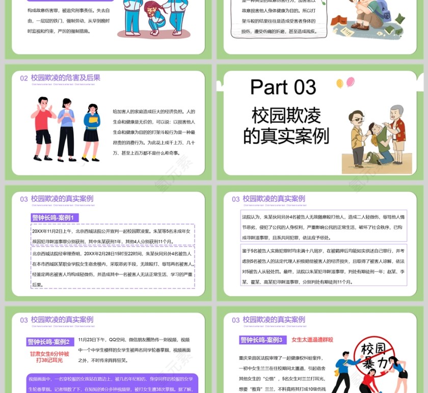 中小学生预防校园欺凌校园暴力班会PPT课件模板第3张
