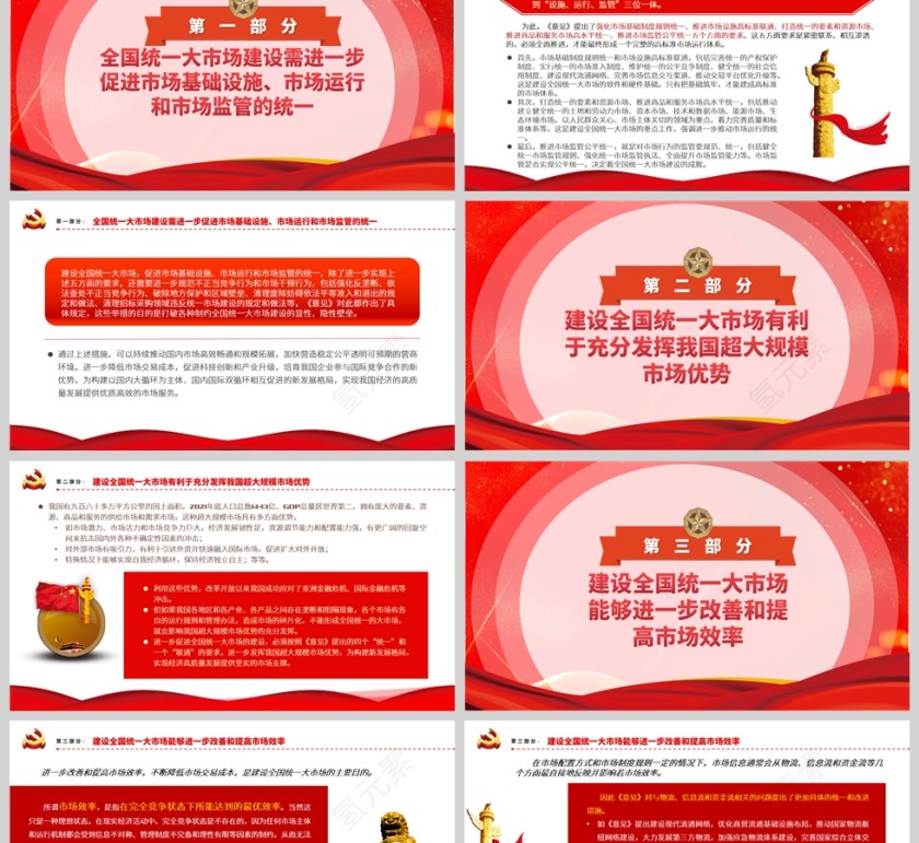 红色党政风建设全国统一大市场加快构建新发展格局PPT模板第2张