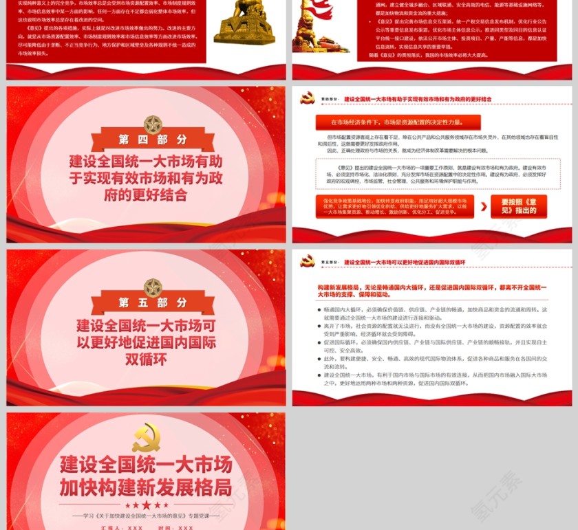 红色党政风建设全国统一大市场加快构建新发展格局PPT模板第3张