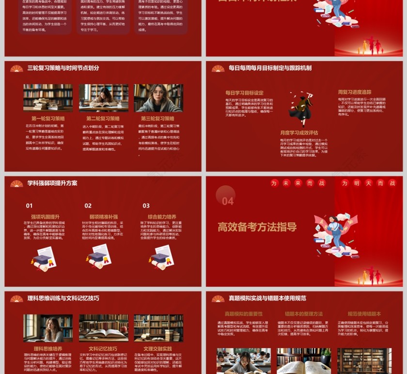 红色喜庆励志高考冲刺百日誓师大会PPT模板第3张