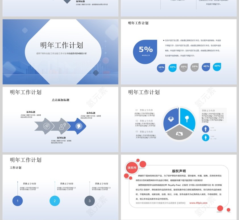 蓝色商务数据分析年终汇报PPT模版第4张