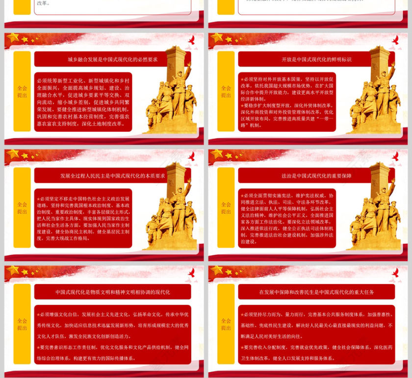 红色党政风二十届三中全会公报PPT模板第4张