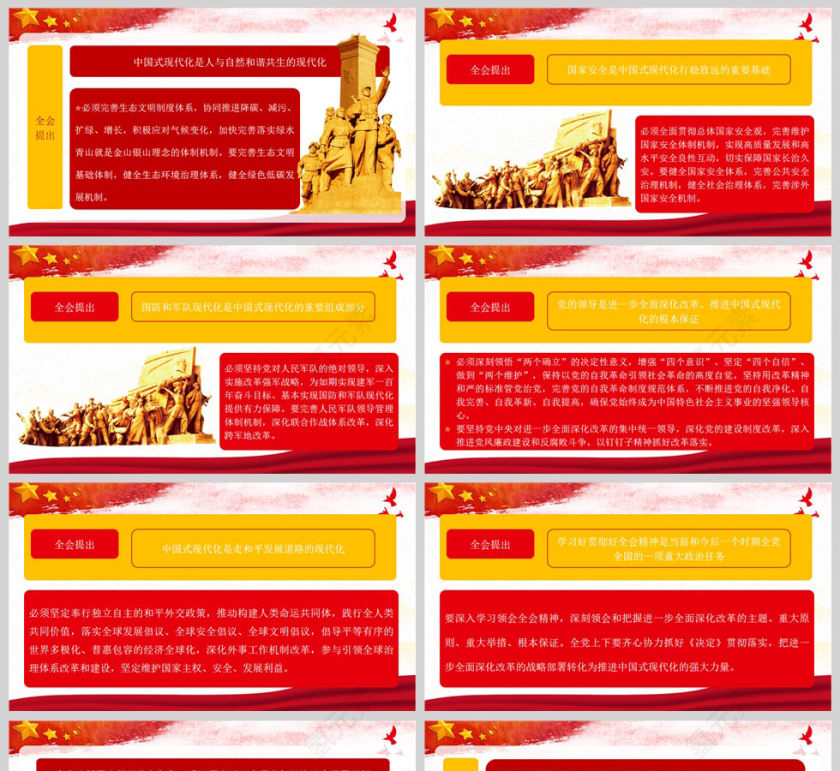 红色党政风二十届三中全会公报PPT模板第5张