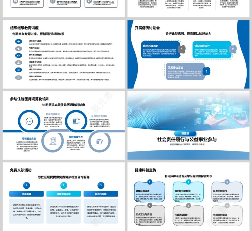 蓝色简约医院医生年终工作述职PPT模板第4张