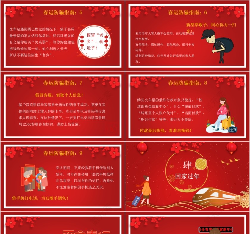 平安春运春运安全PPT模板第4张
