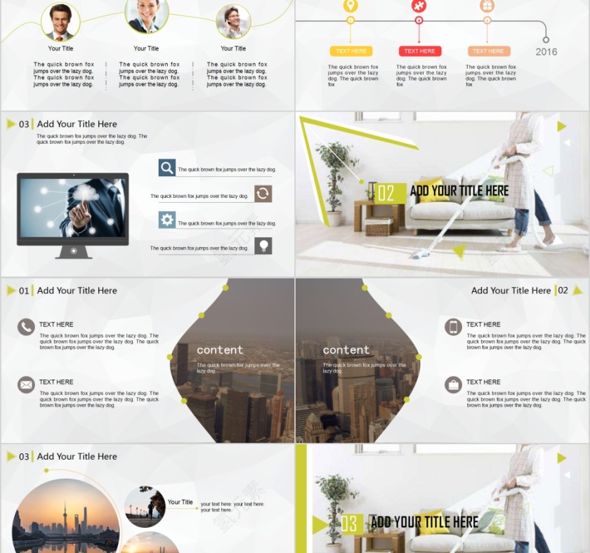 清新简约家政服务PPT模板第2张