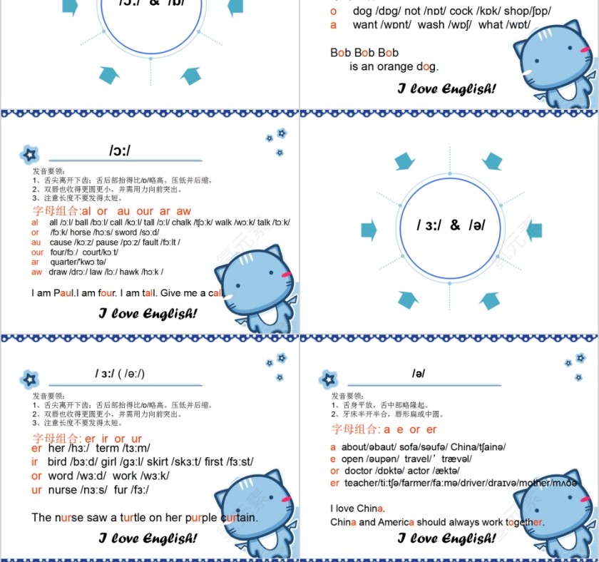 英语26个字母书写国际音标PPT模板第10张
