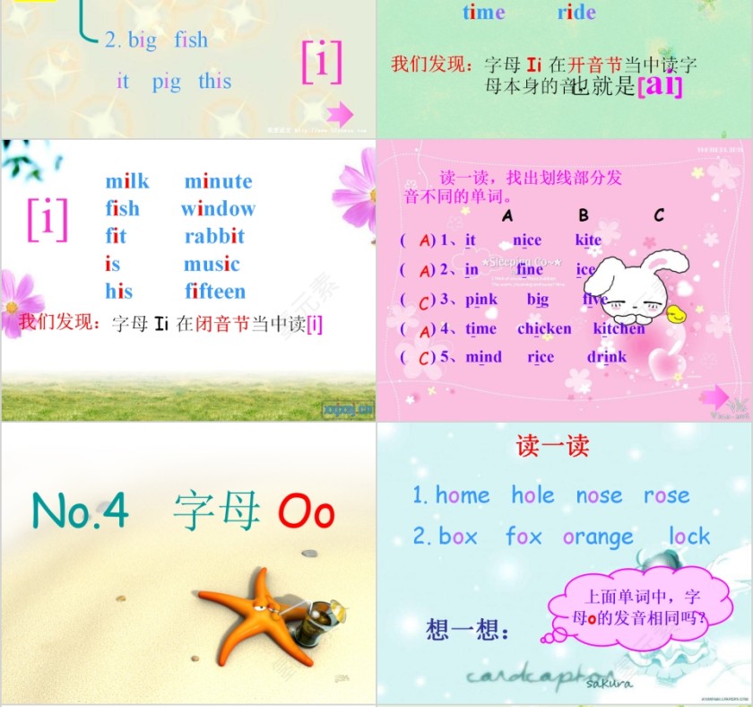 开音节和闭音节中 Aa Ee Ii Oo Uu 发音规律及练习PPT第6张