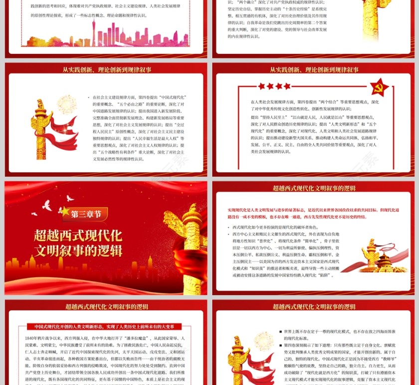 红色党政风党对强国复兴的多重书写PPT模板第3张