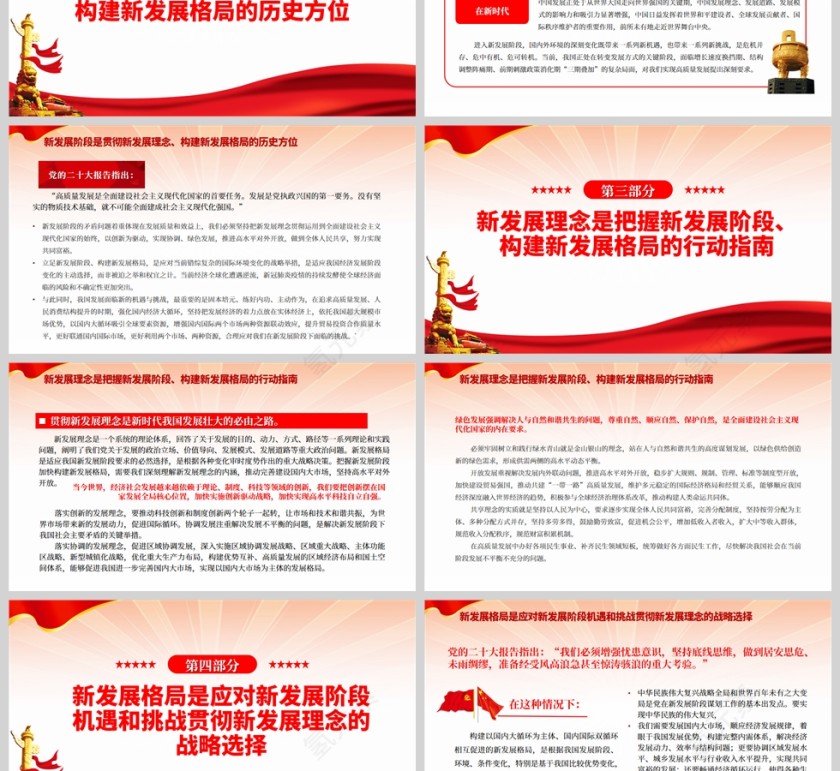 红色党政风深刻把握新发展阶段、新发展理念、新发展格局的内在逻辑PPT模板第3张