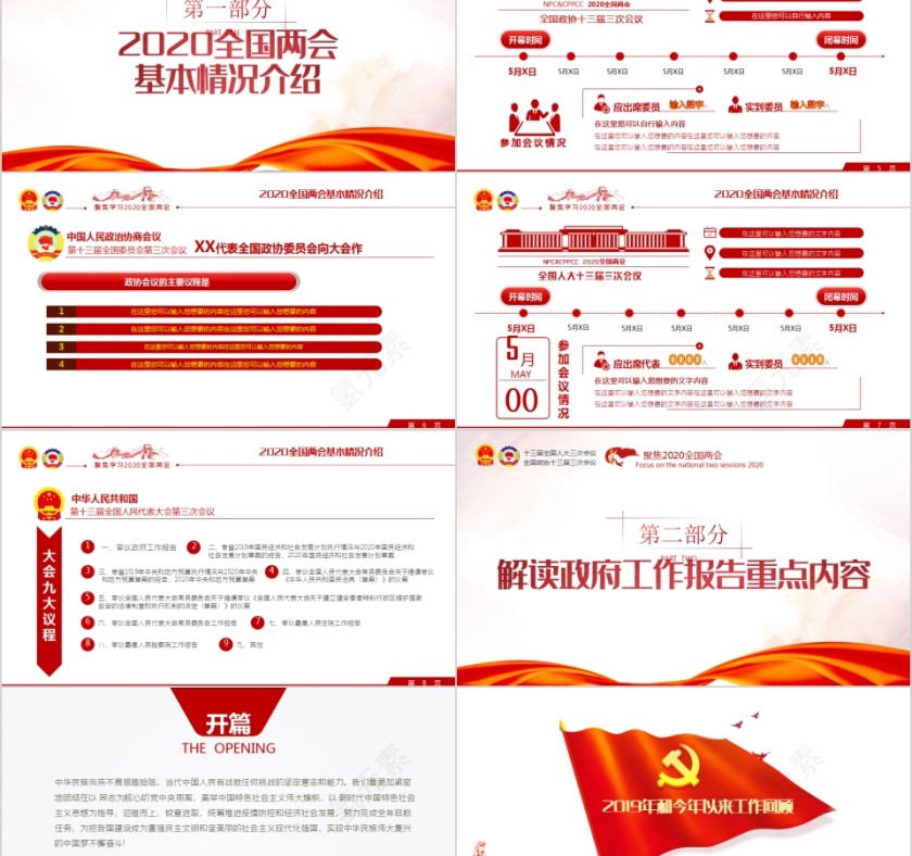 聚焦学习2020年全国两会政府工作报告PPT第2张