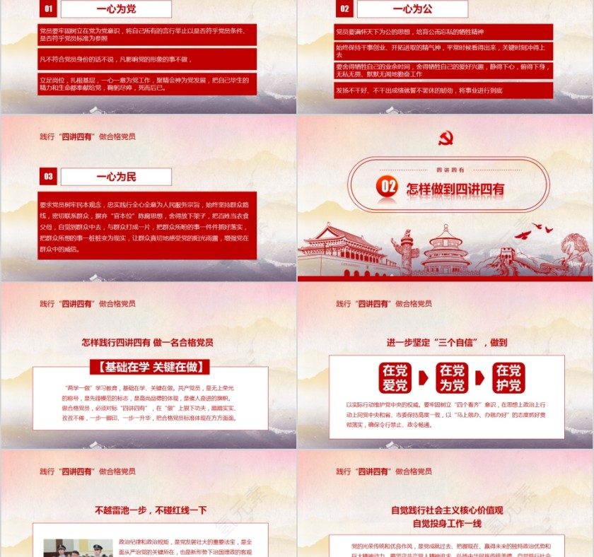 践行四讲四有做合格党员PPT第5张