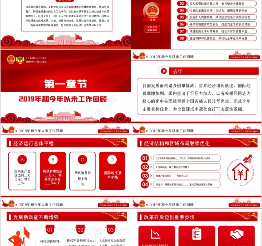聚焦2020年全国两会政府工作报告PPT第2张