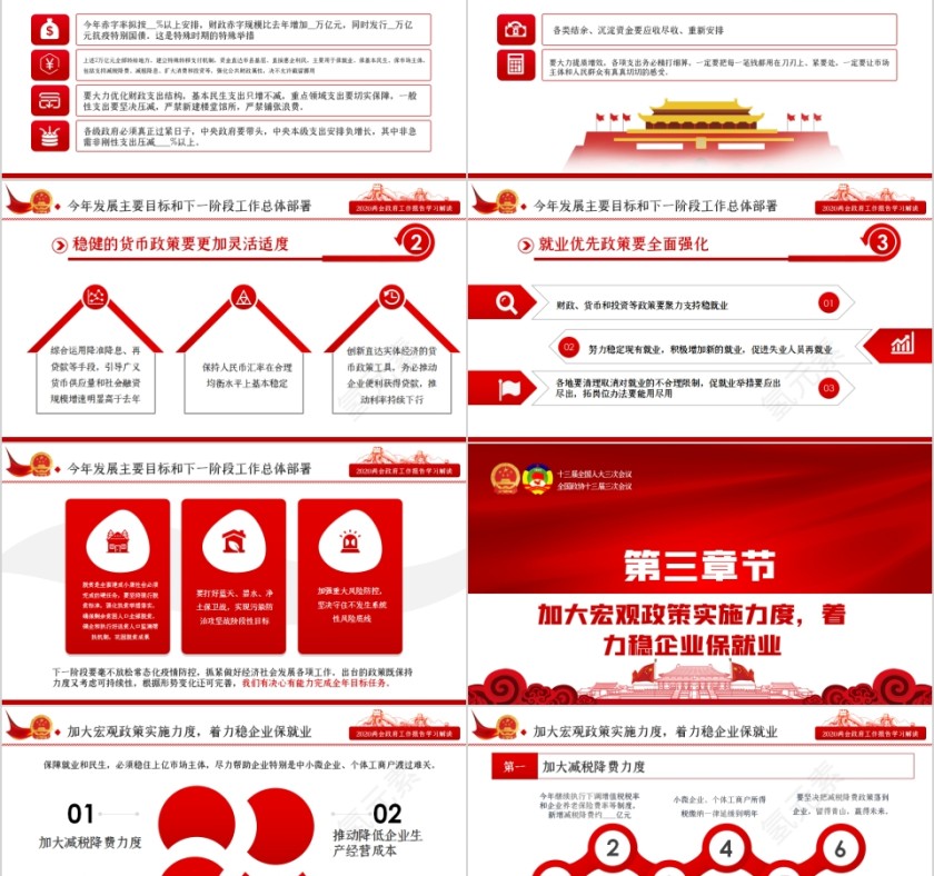 聚焦2020年全国两会政府工作报告PPT第5张